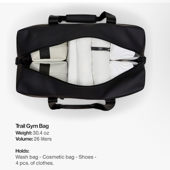 rains versatile duffel backpack Rains Black Duffel Bag with Durable Fabric and Versatile Design